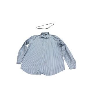 Banana Republic Non-Iron Classic Fit Mens XL 17-17.5 Blue  Striped Shirt
